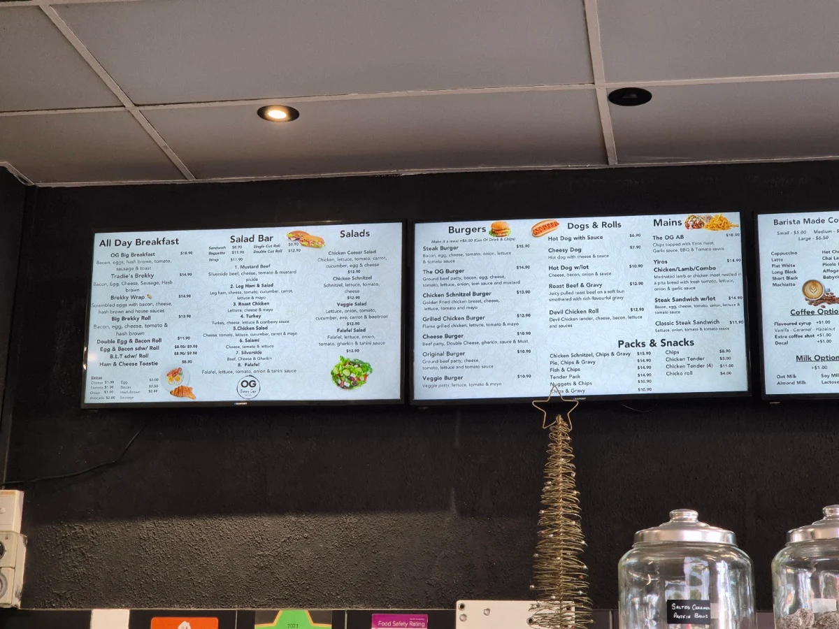 Menu, OG Bakery Cafe