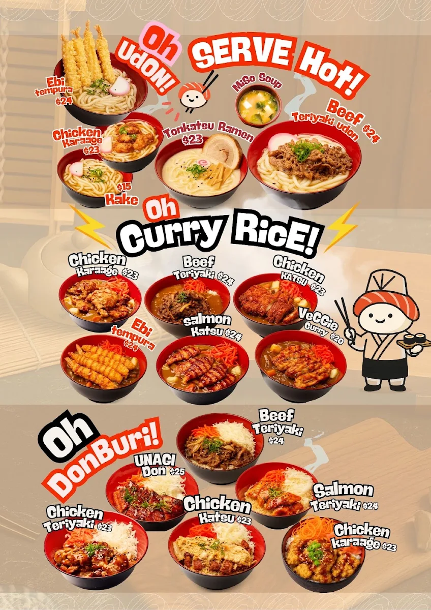 Menu, Senn Sushi
