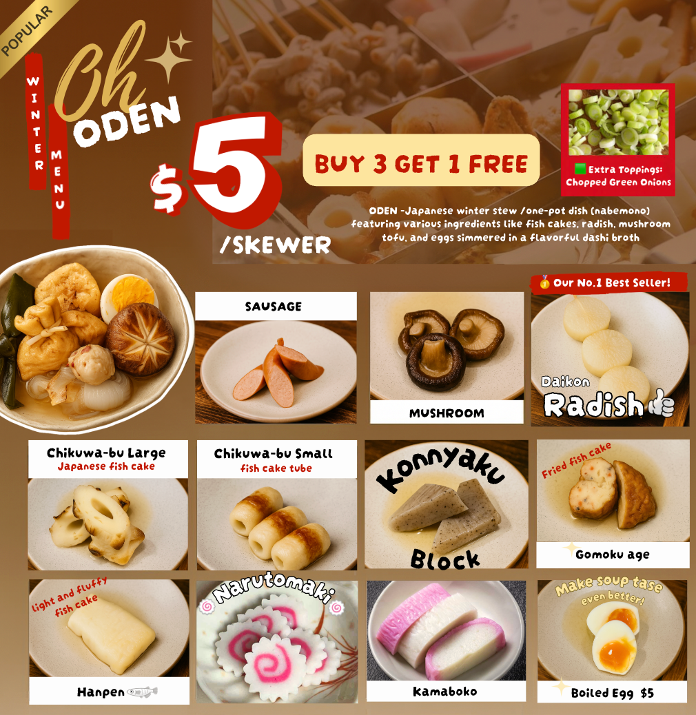 Menu, Senn Sushi