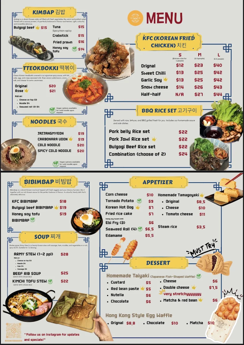 Menu, Chunky Obba bunsik