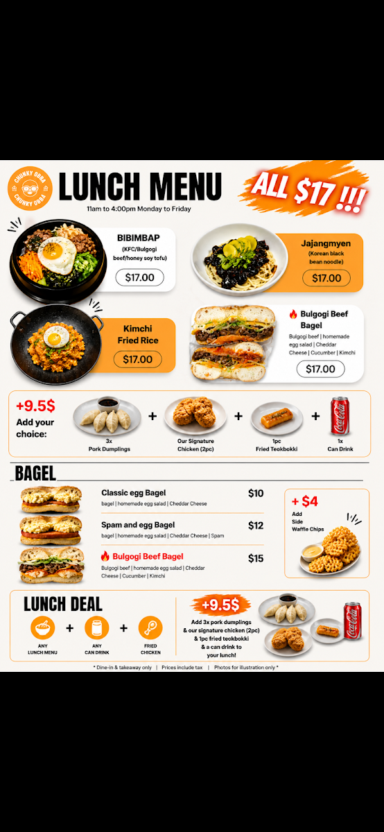 Menu, Chunky Obba bunsik