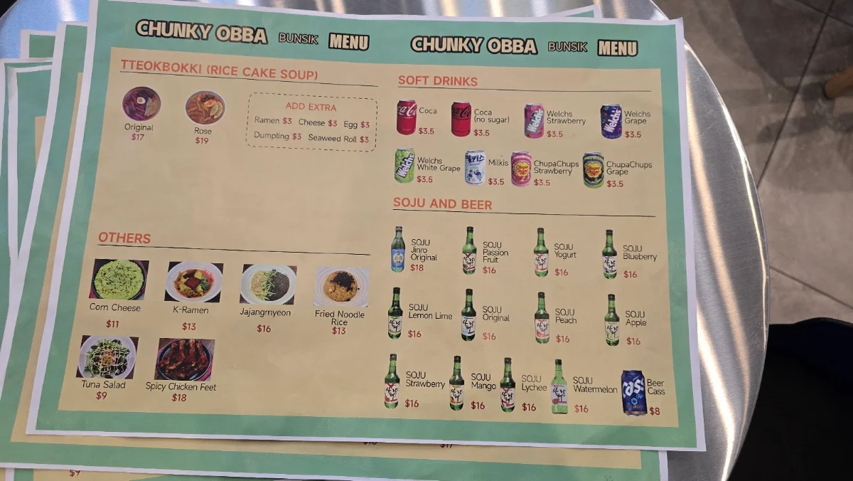 Menu, Chunky Obba bunsik