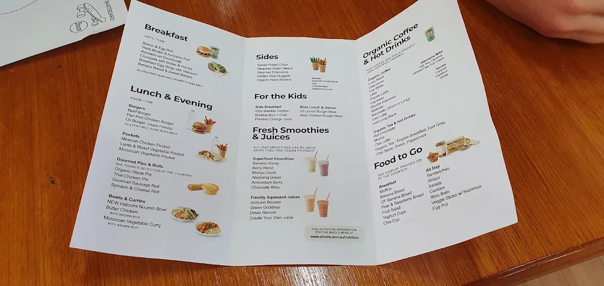 Menu, Oliver's - Gundagai