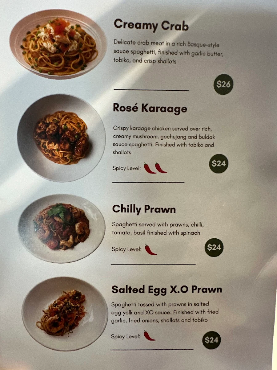 Menu, Butter Corner