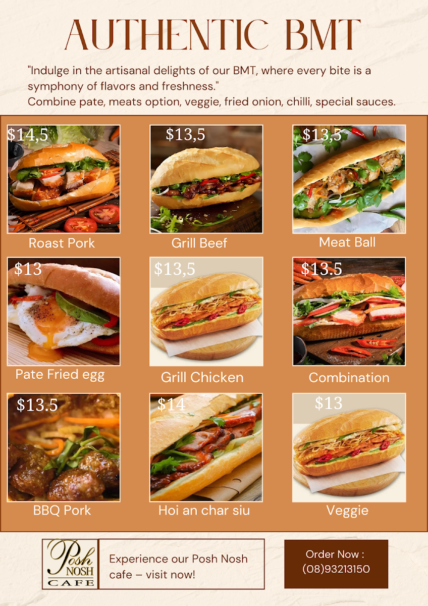 Menu, Posh Nosh