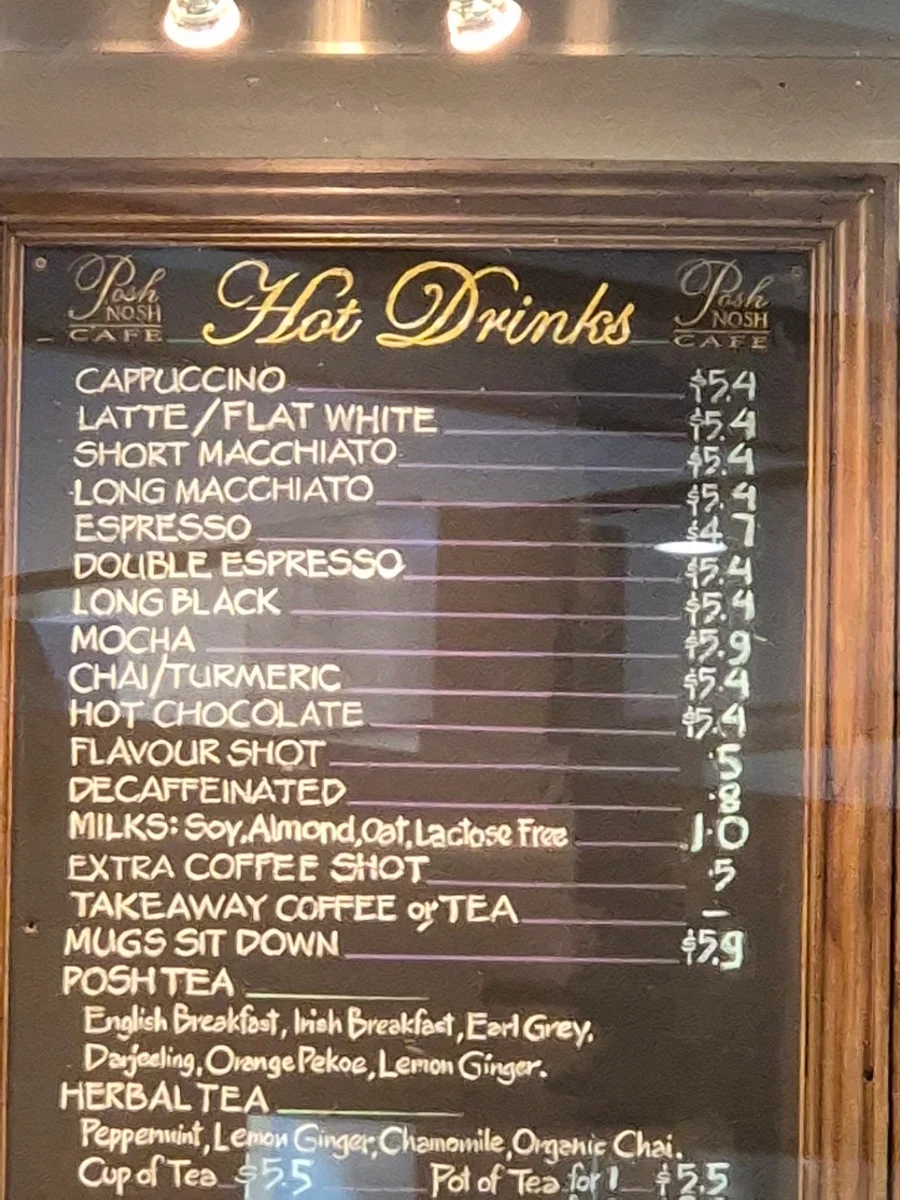 Menu, Posh Nosh