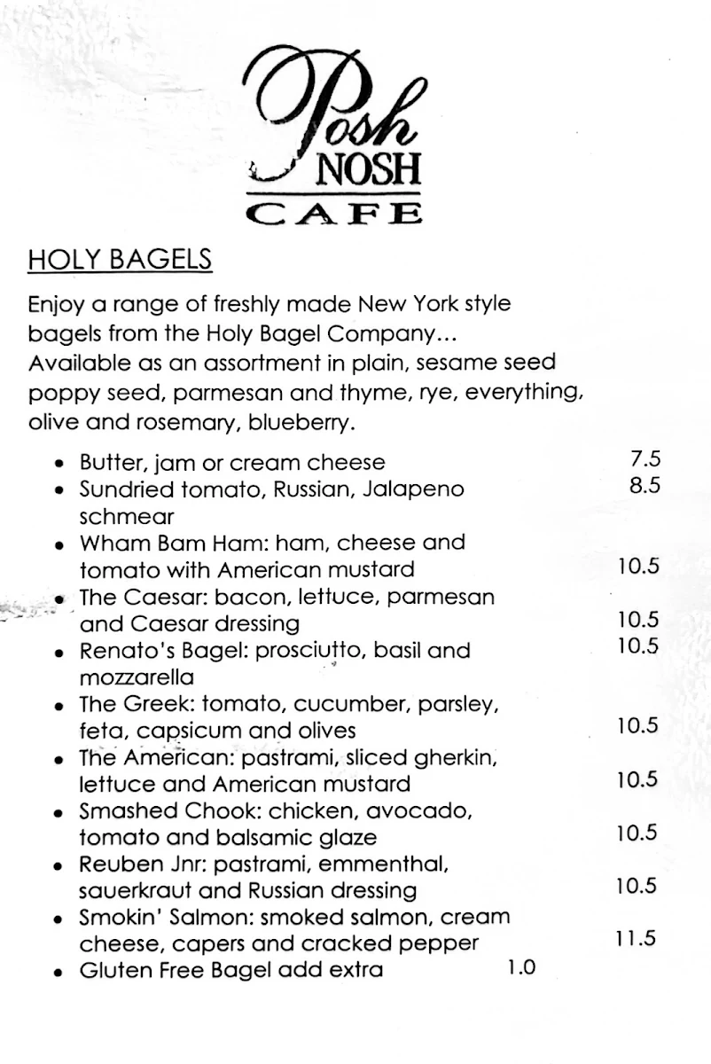 Menu, Posh Nosh