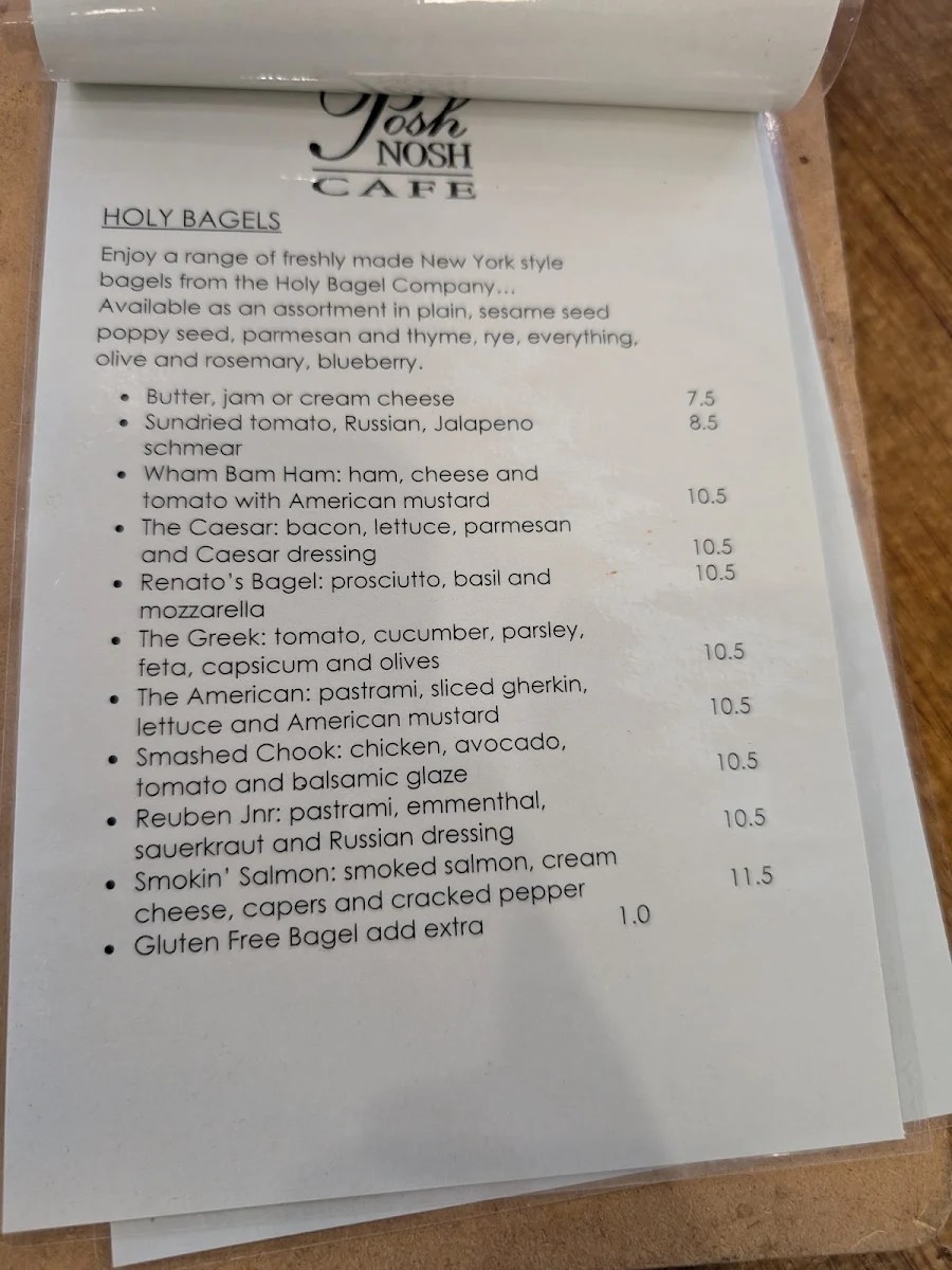 Menu, Posh Nosh