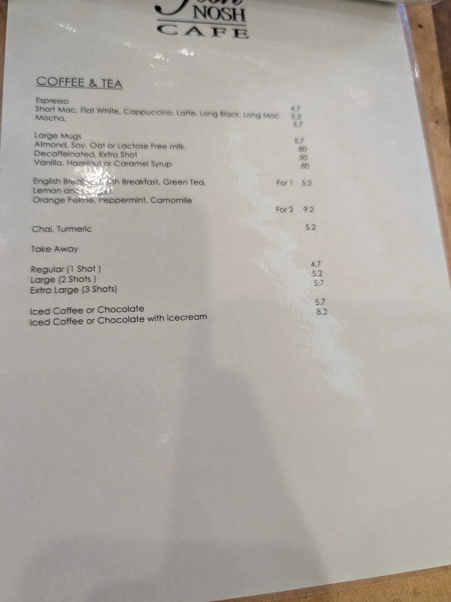 Menu, Posh Nosh