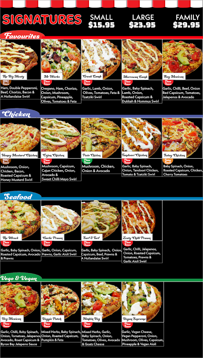 Menu, Mr Mozzarella