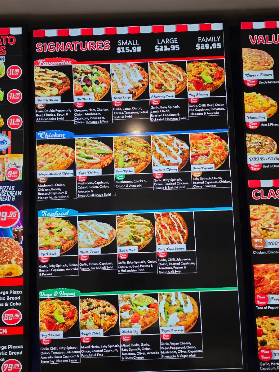 Menu, Mr Mozzarella