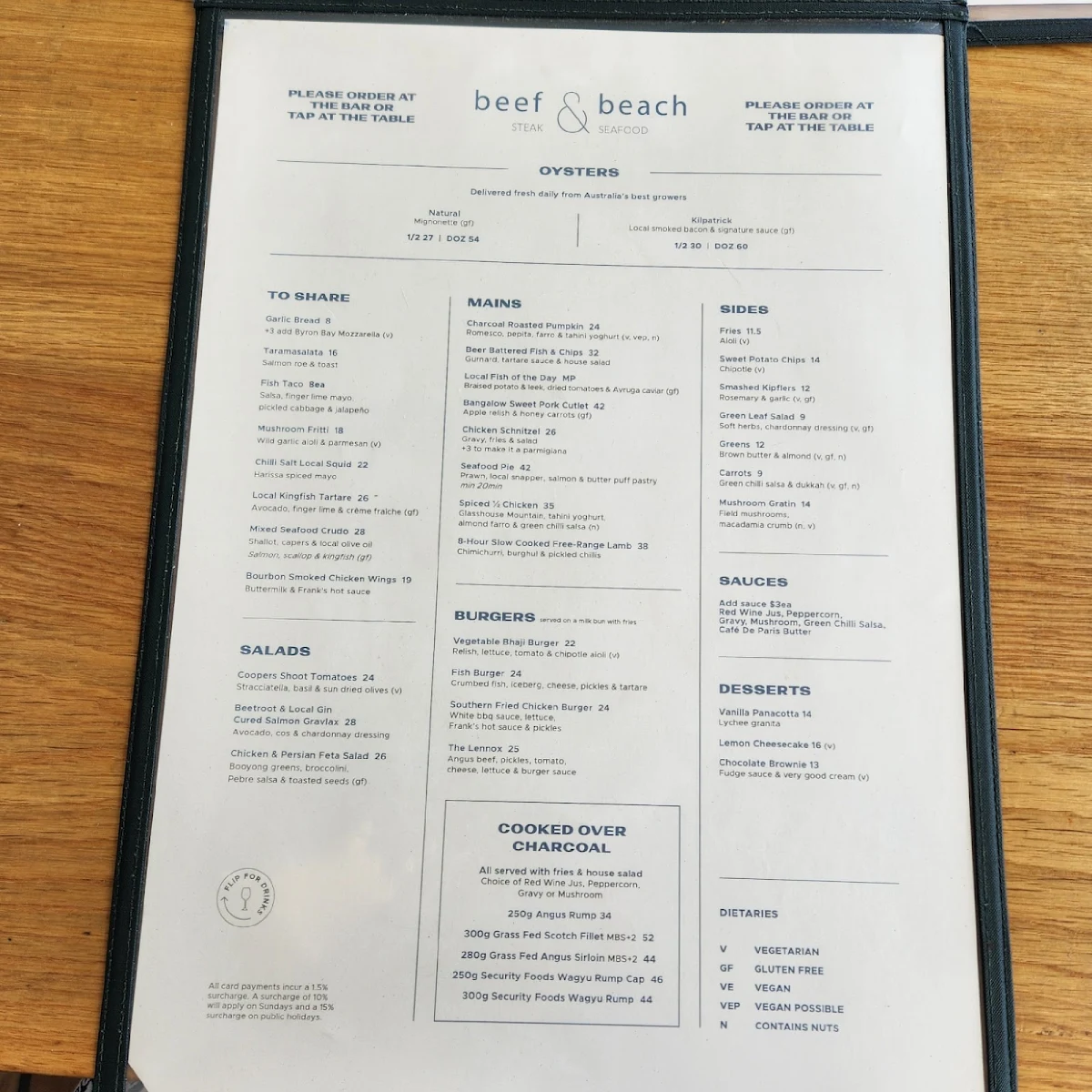 Menu, The Lennox Hotel