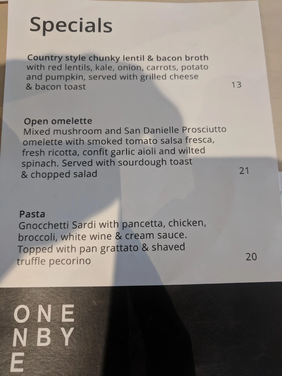 Menu, One By One