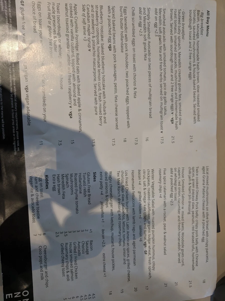 Menu, One By One