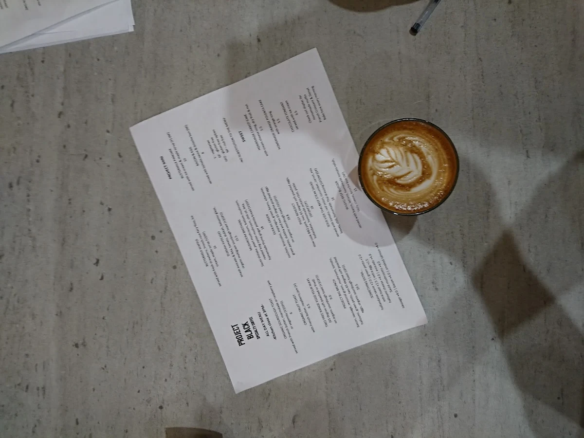 Menu, Project Black Specialty Coffee