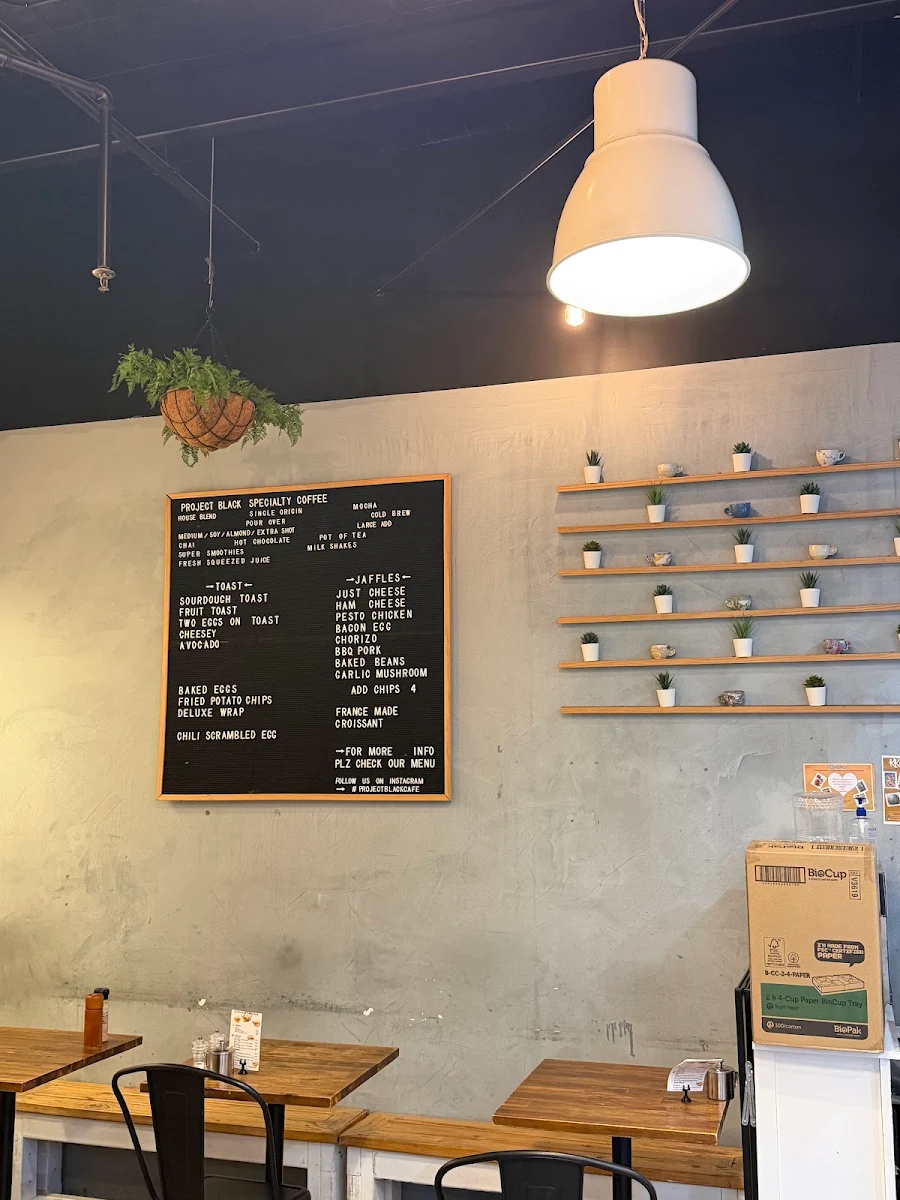 Menu, Project Black Specialty Coffee