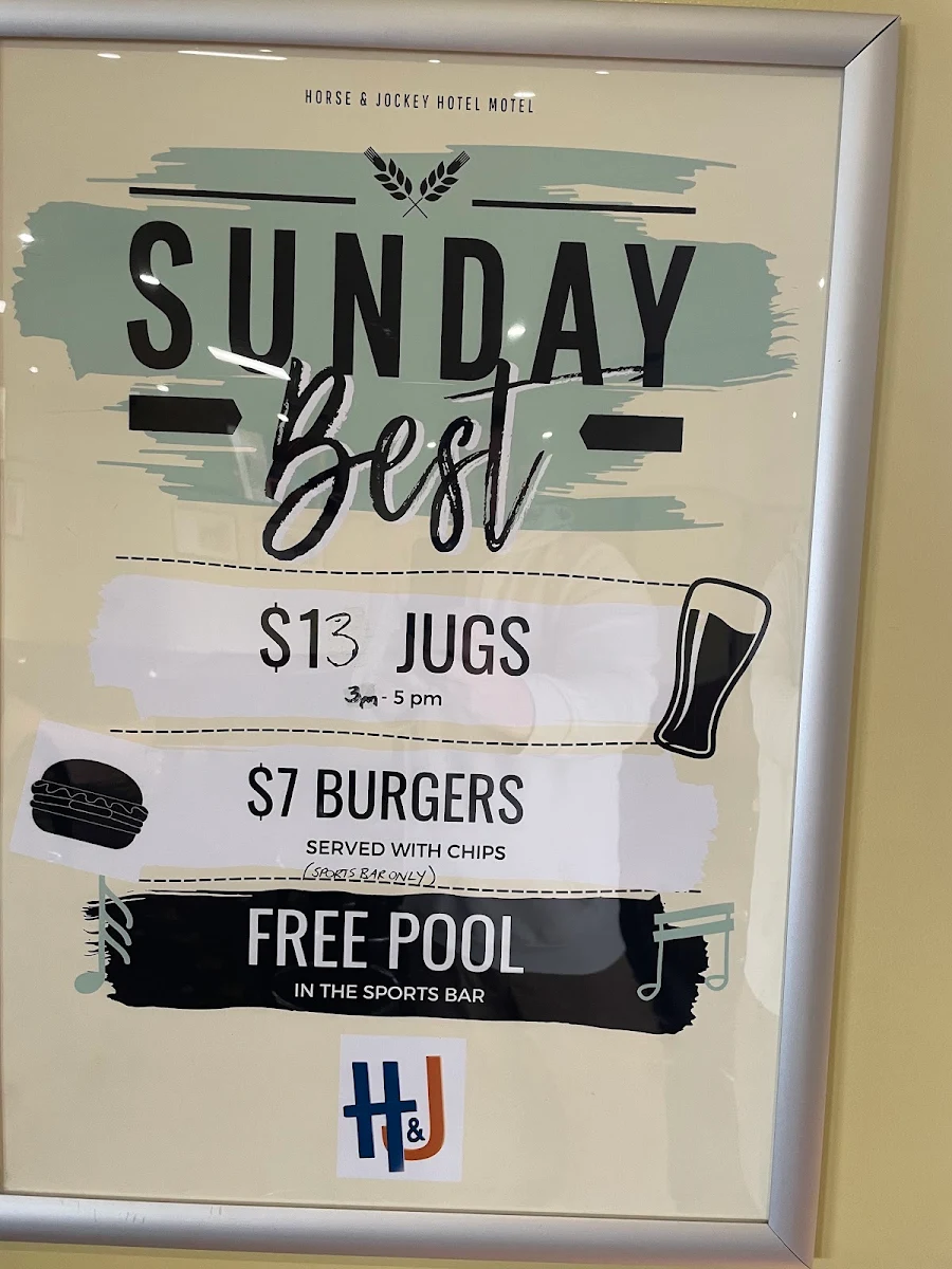 Menu, Horse & Jockey Hotel