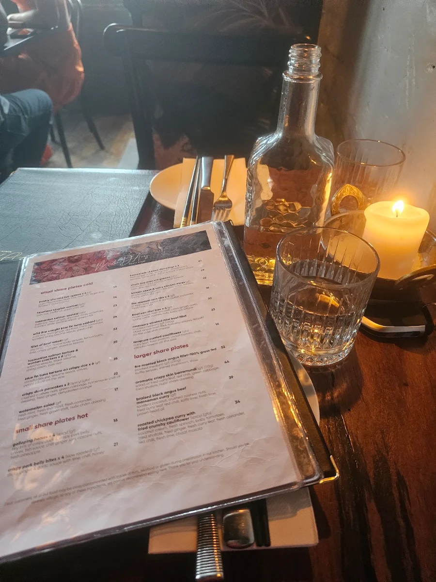 Menu, Mister D’Arcy