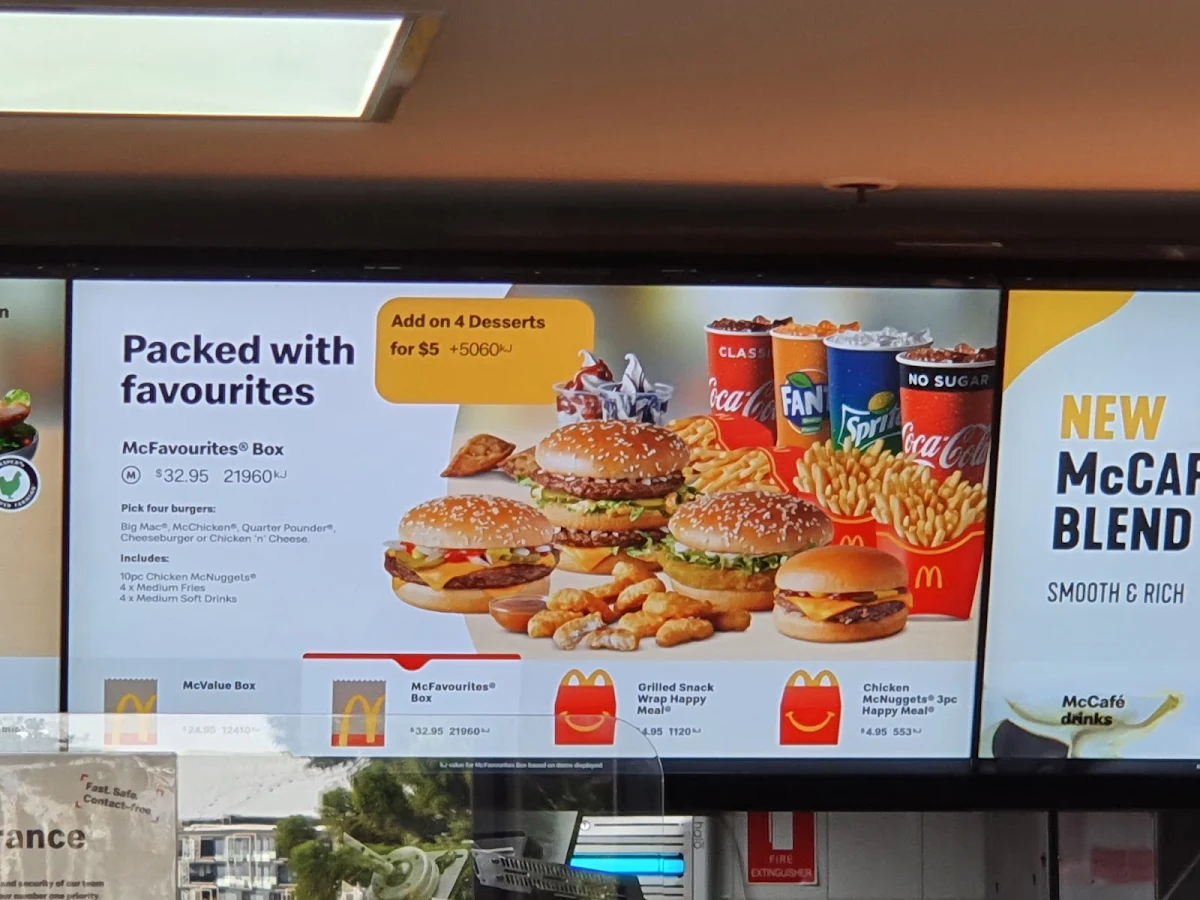 Menu, McDonald's Olympic Boulevard
