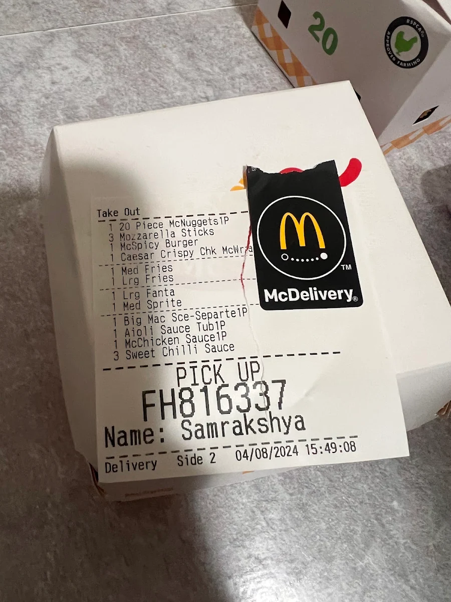 Menu, McDonald's Olympic Boulevard