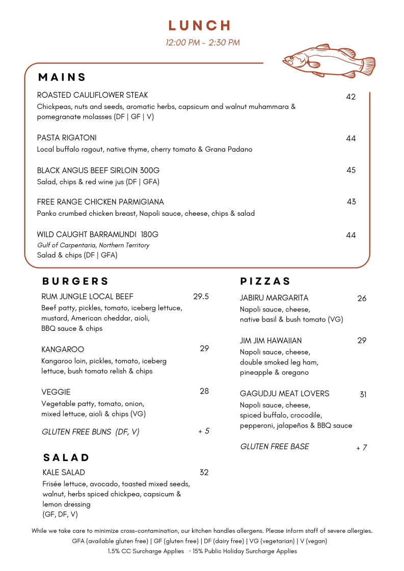 Menu, Mimi's Restaurant