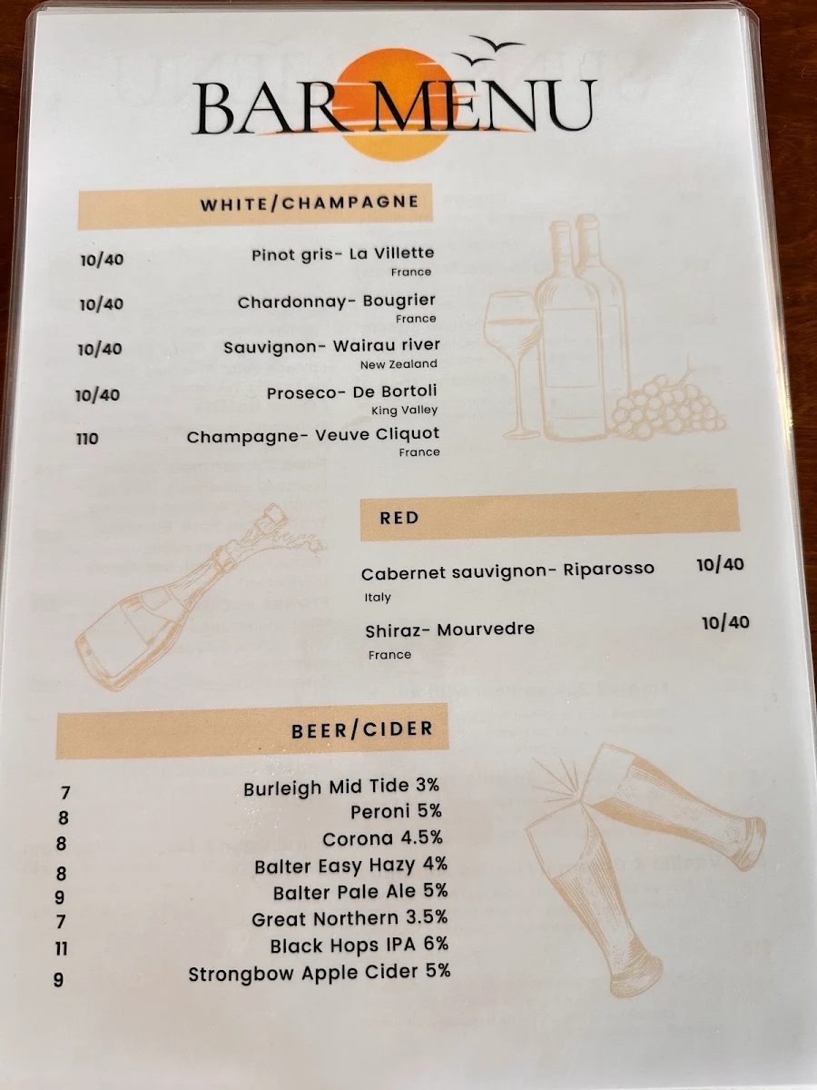 Menu, The 3 Musketeers