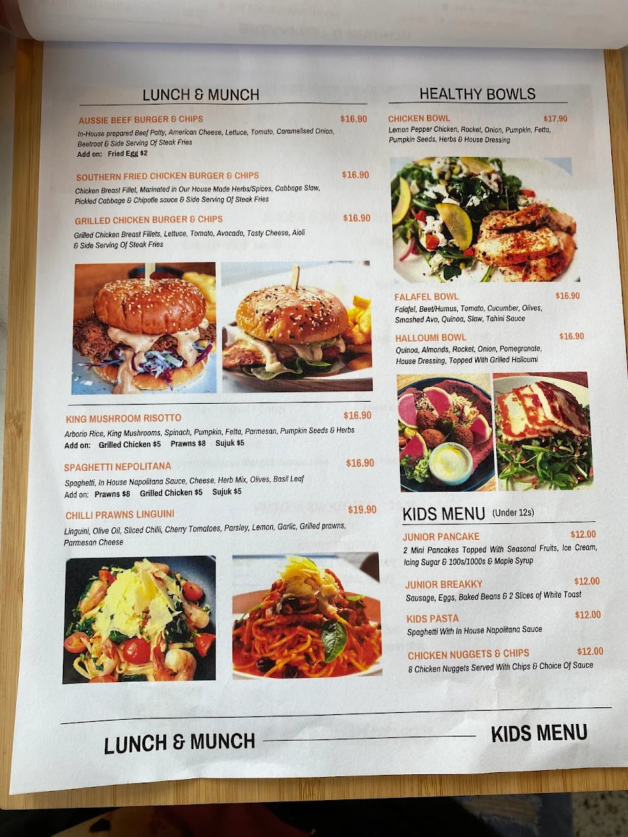 Menu, The Pour Barista Cafe Marrickville