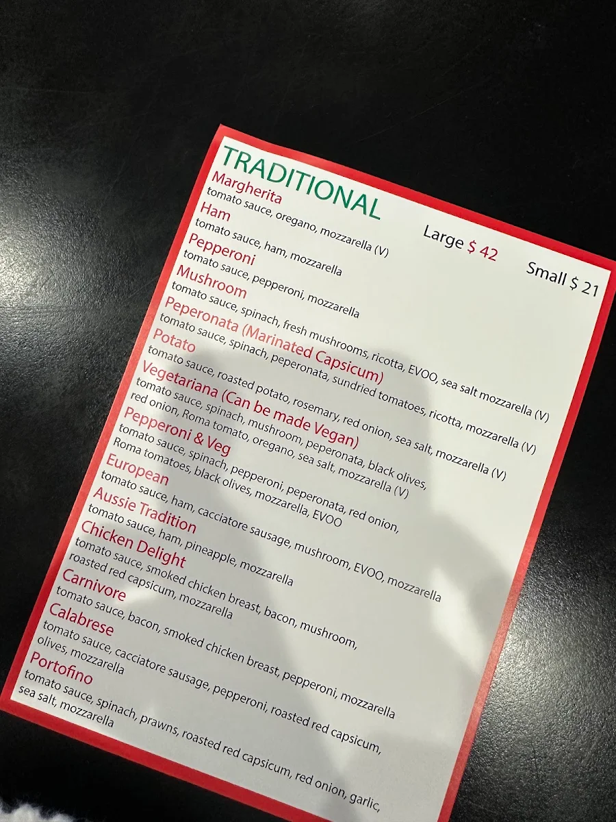 Menu, Rocket Gourmet Pizza by the Slice