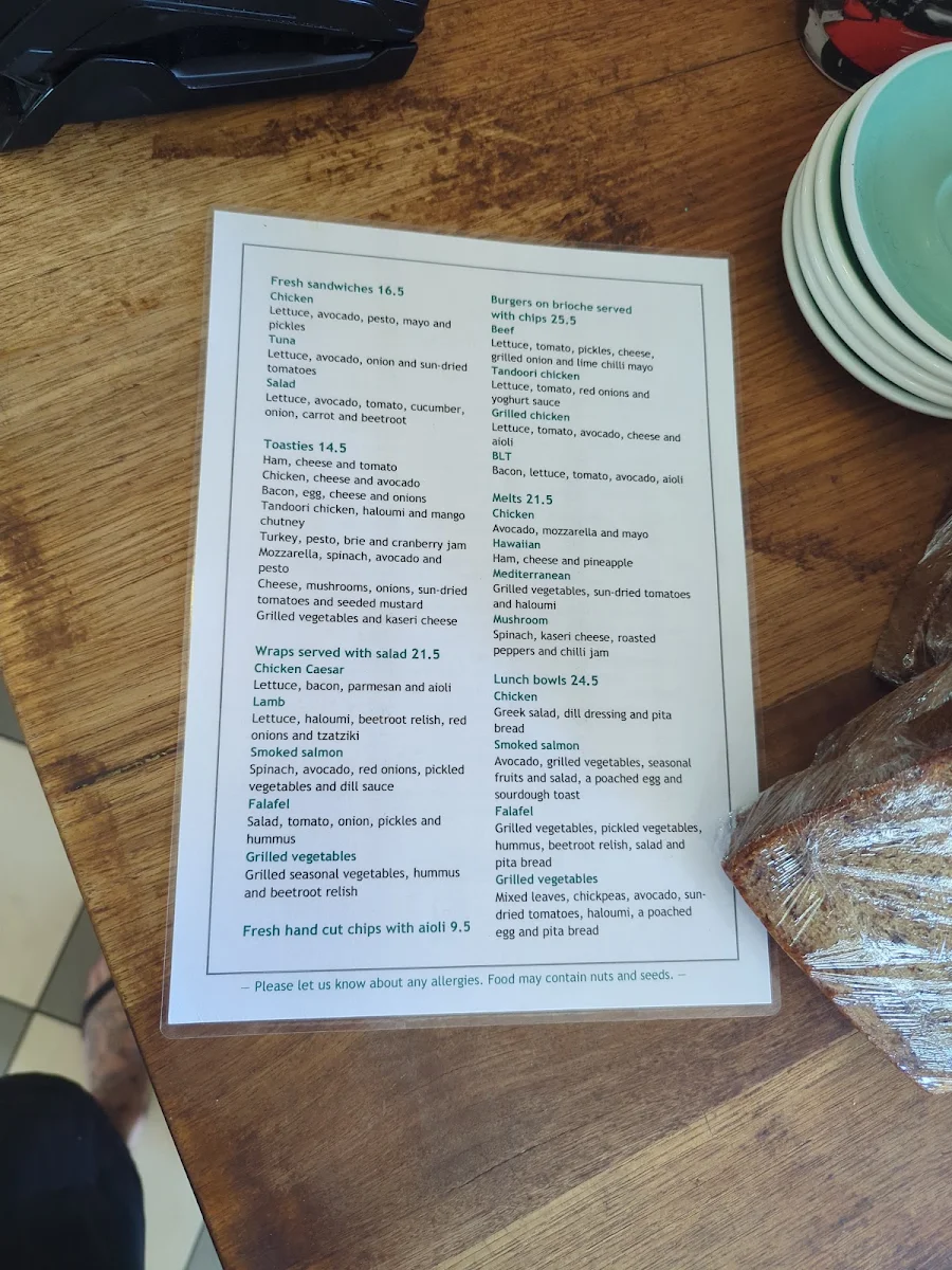 Menu, First Street Pantry
