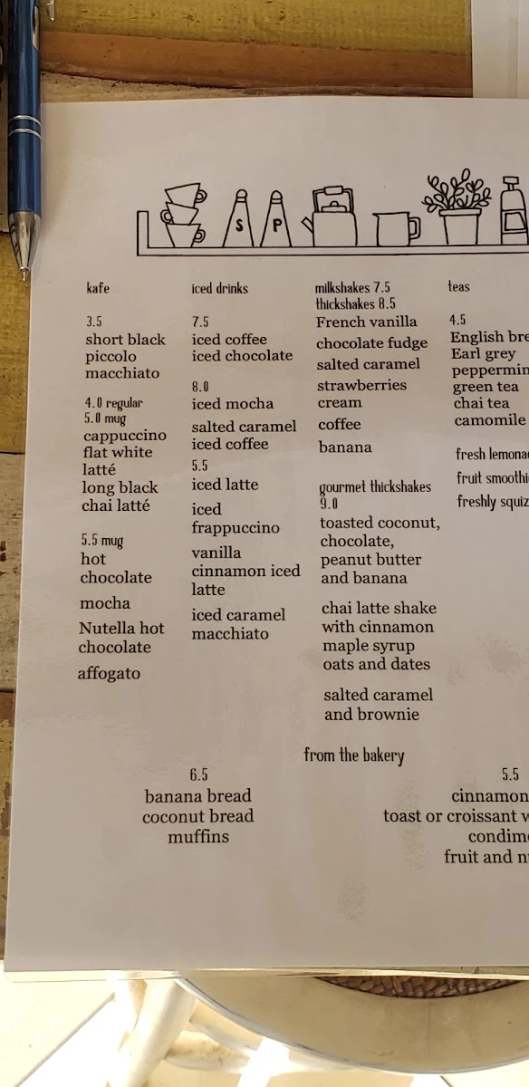 Menu, First Street Pantry