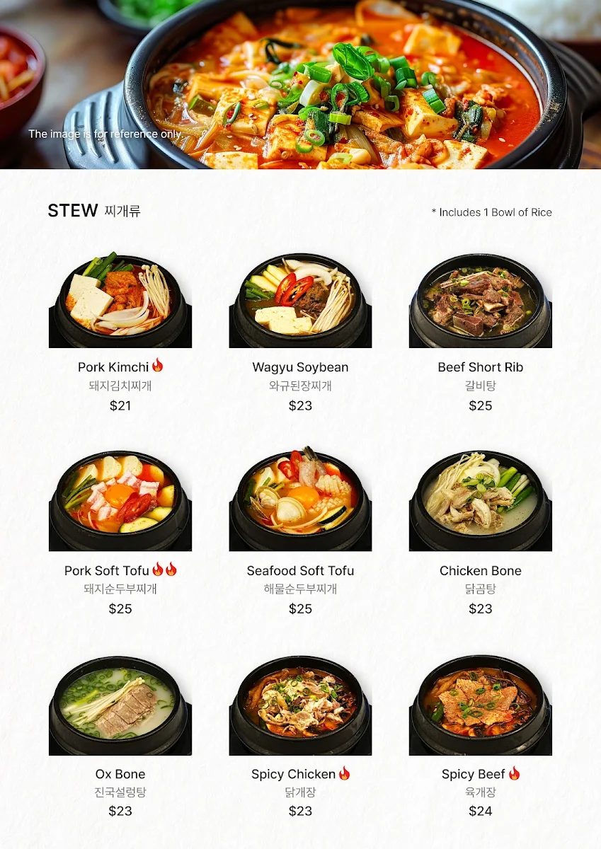 Menu, Ondol Korean Restaurant