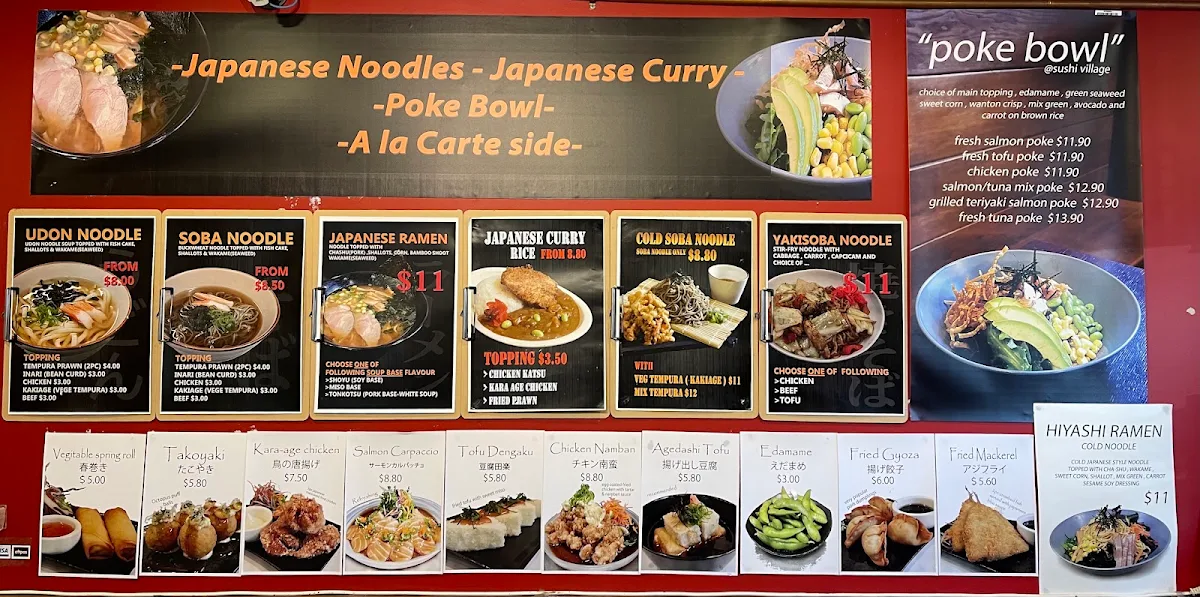 Menu, Sushi Village Gordon