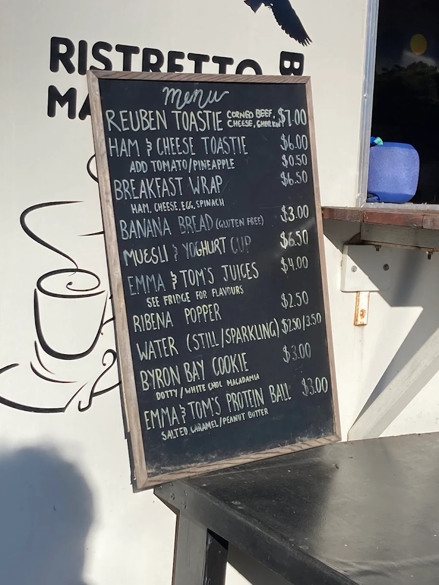 Menu, KK’s Coffee Kart