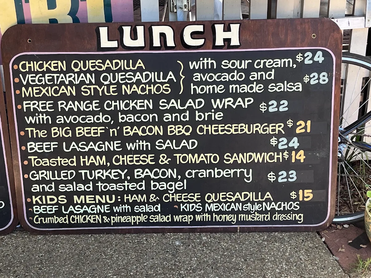 Menu, Rail Trail Cafe