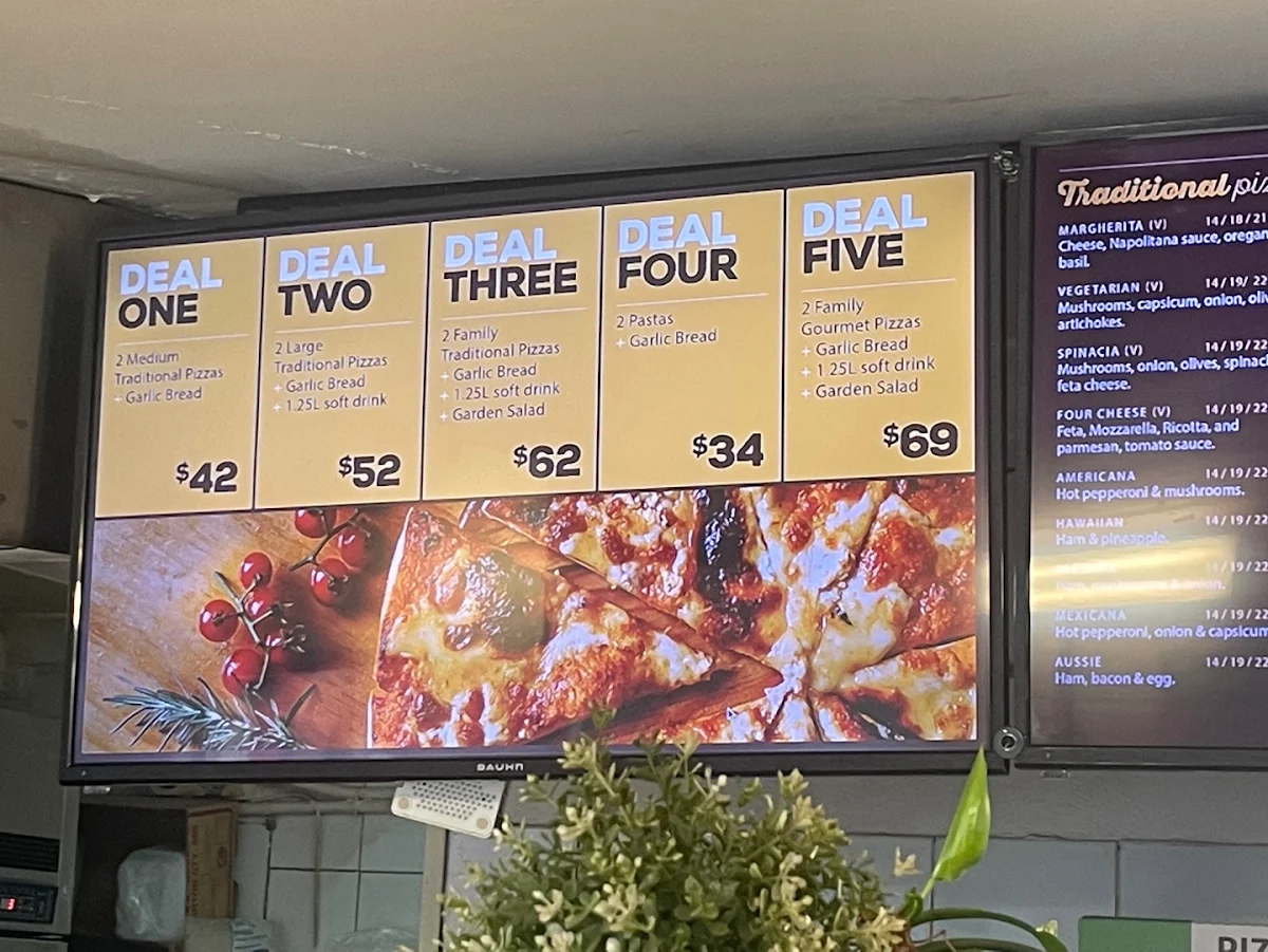 Menu, Zodiac Pizza