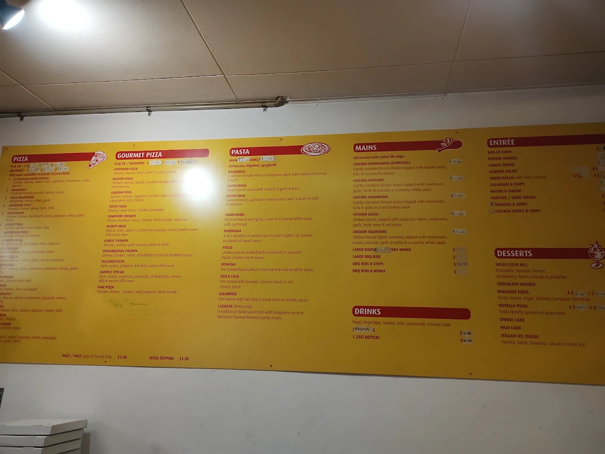 Menu, King Castello Frankston Pizza & More