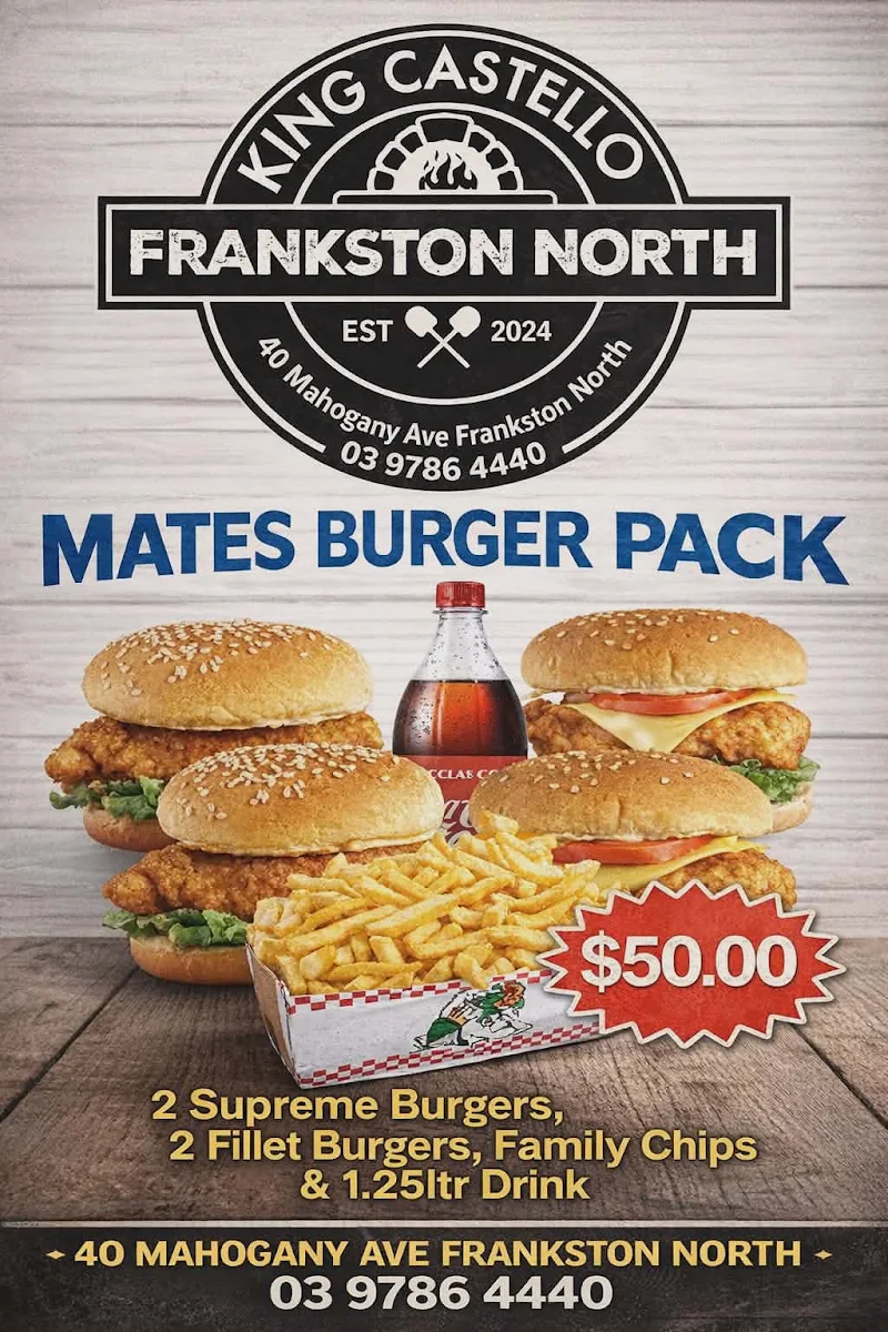 Menu, King Castello Frankston Pizza & More
