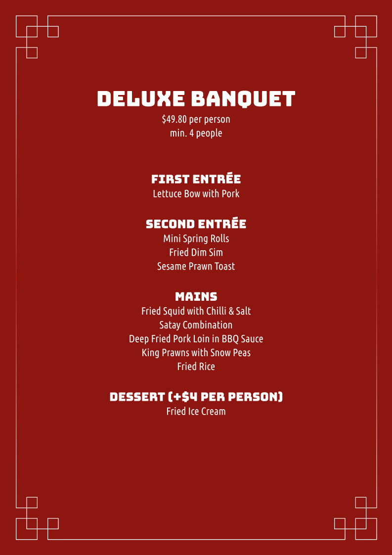 Menu, Southpoint Chinese Restaurant
