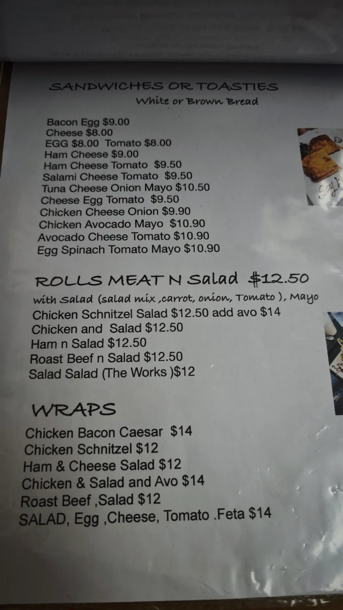 Menu, Sophie’s Cafe Restaurant Chelsea