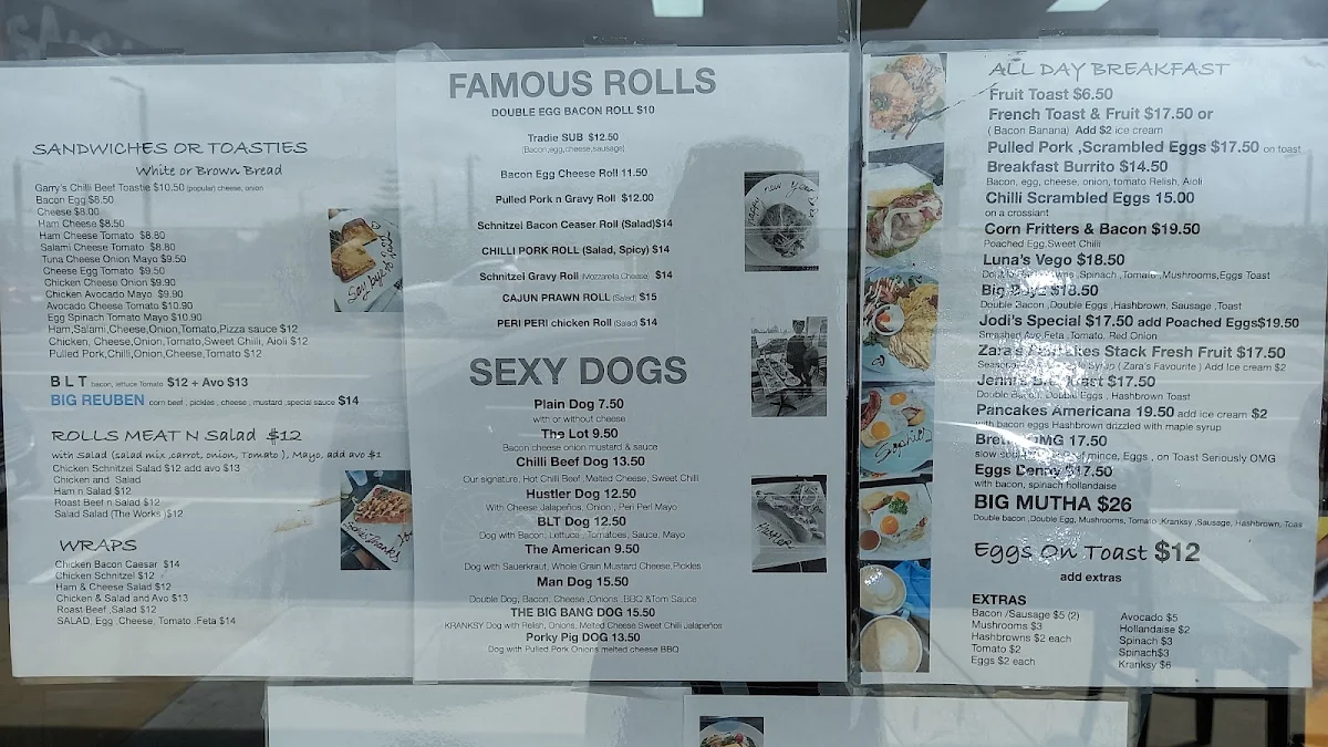 Menu, Sophie’s Cafe Restaurant Chelsea