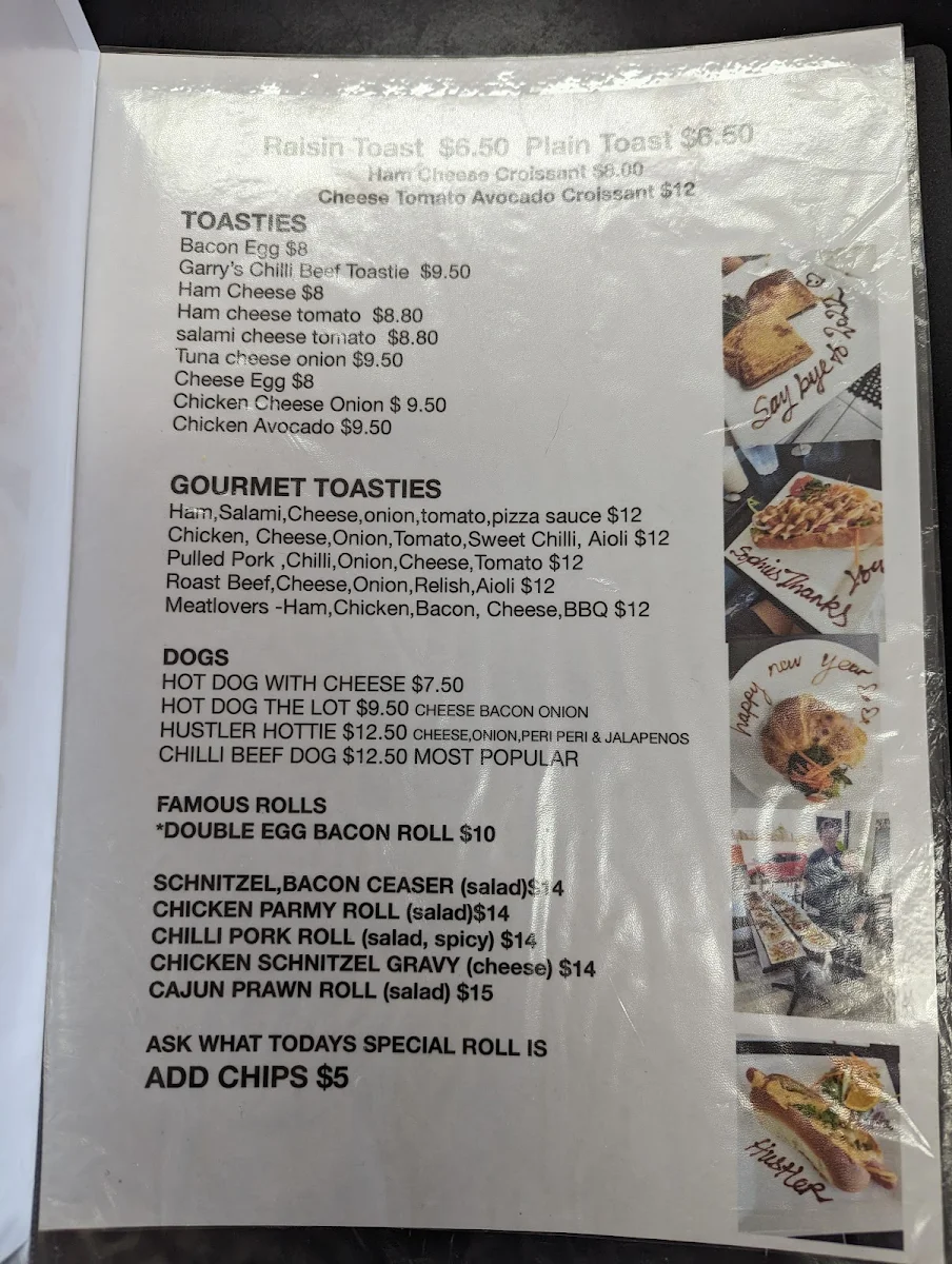 Menu, Sophie’s Cafe Restaurant Chelsea