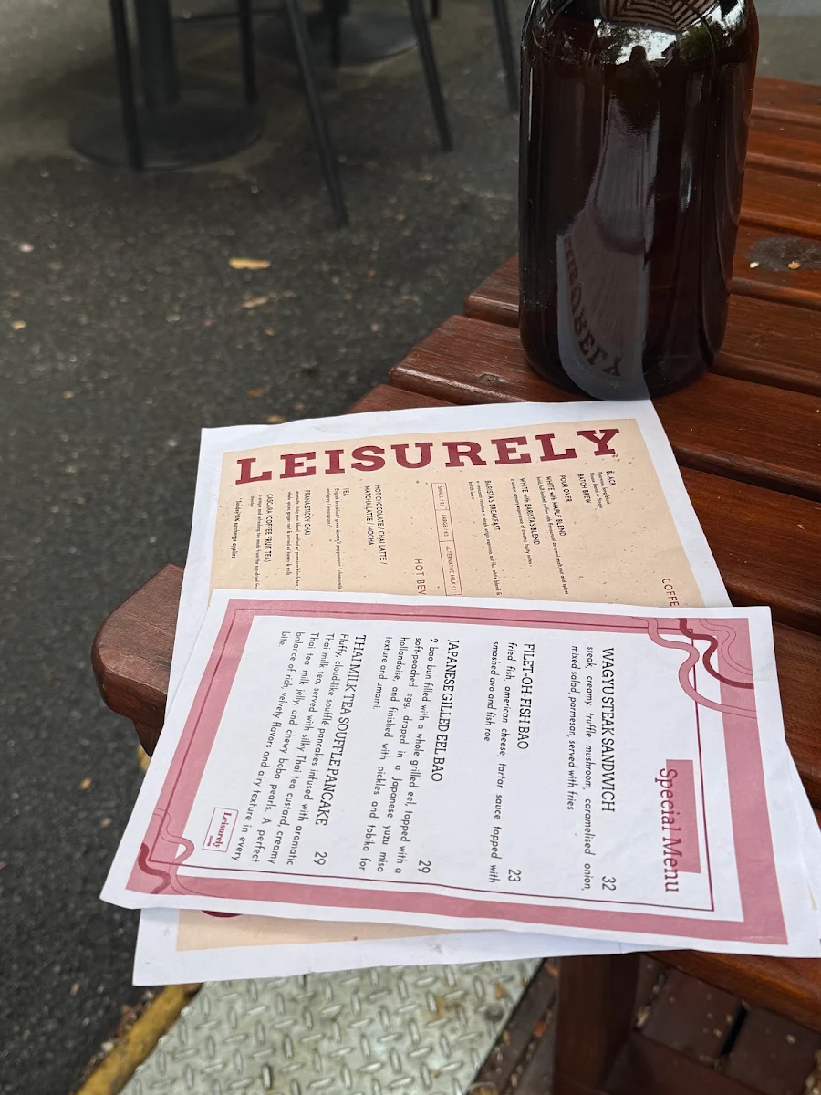 Menu, Leisurely coffee