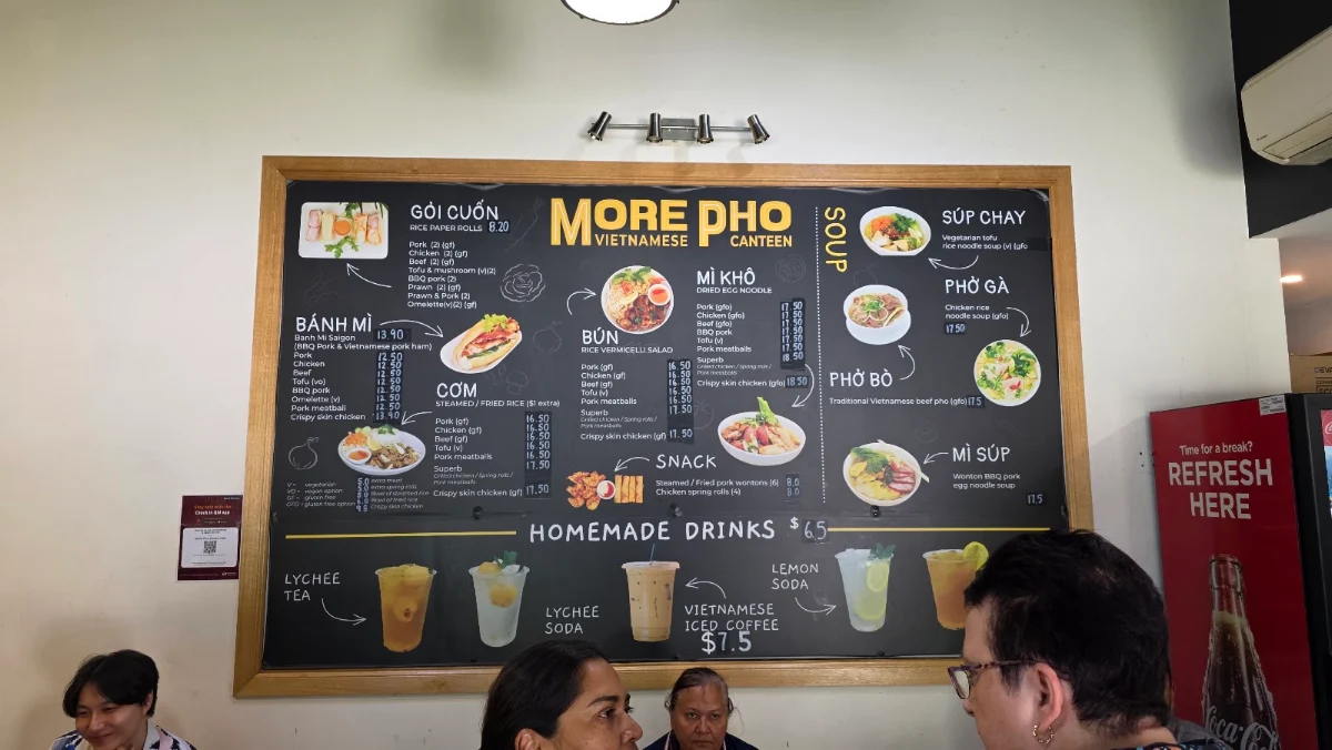 Menu, Mo'Pho Vietnamese Canteen