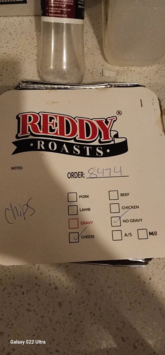 Menu, Reddy Roasts Cranbourne Central