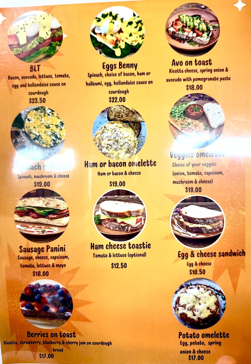 Menu, Esperanca cafe