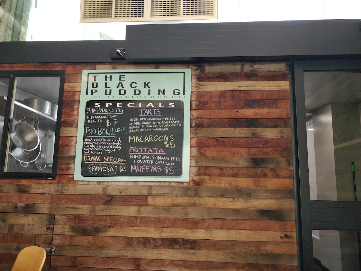 Menu, The Black Pudding Cafe