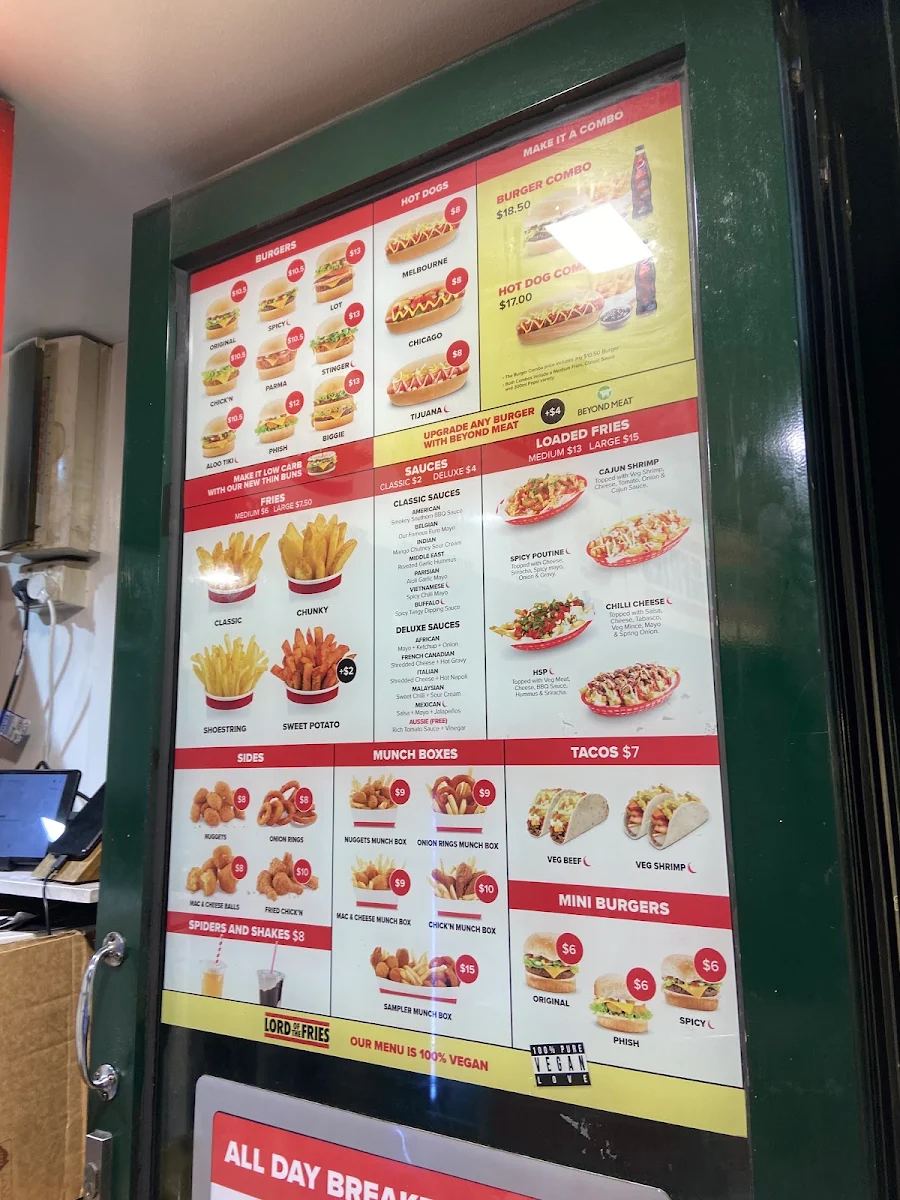 Menu, Lord of The Fries - Flinders Street