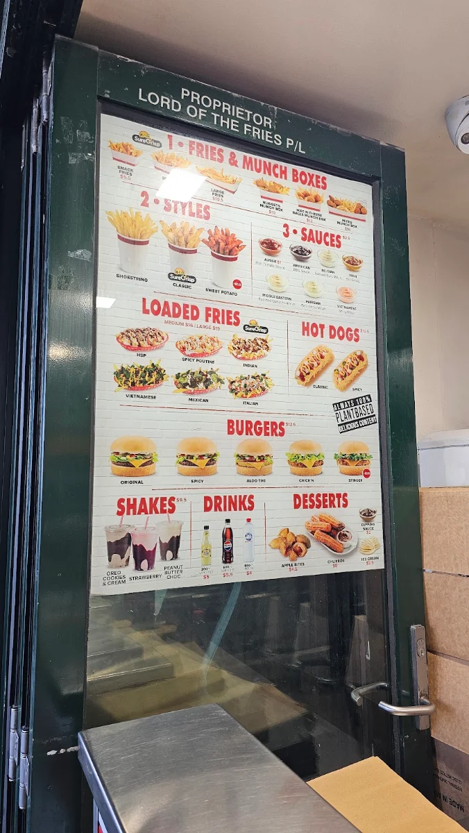 Menu, Lord of The Fries - Flinders Street