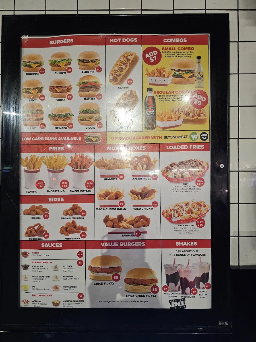 Menu, Lord of The Fries - Flinders Street