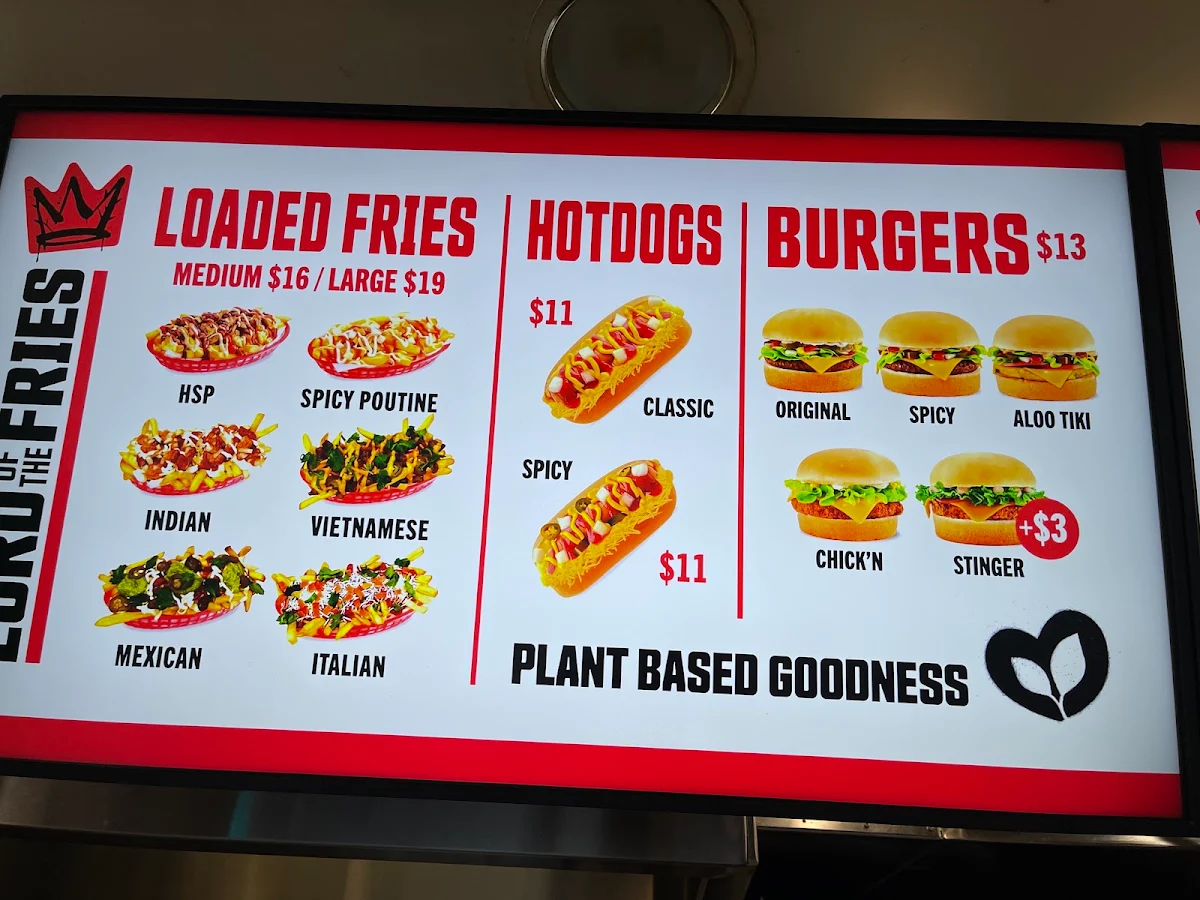 Menu, Lord of The Fries - Flinders Street